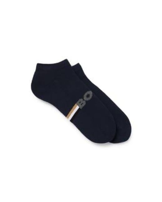 Boss Blue 2-pack Of Dark Ankle Length Socks for men