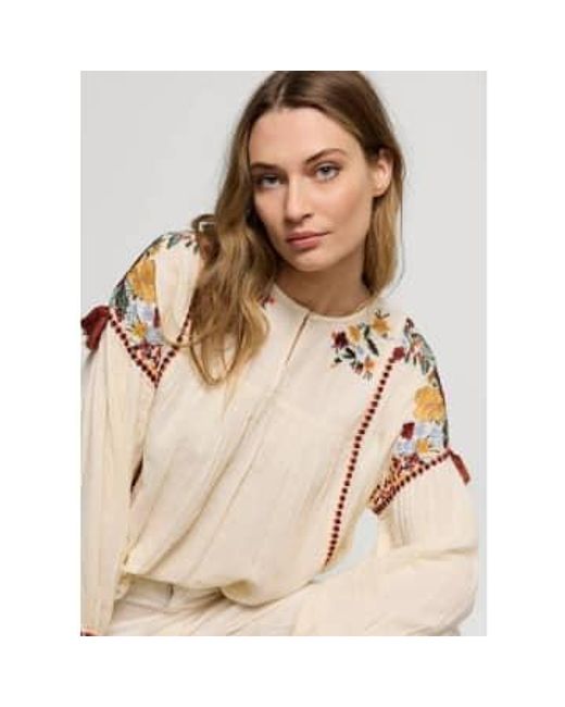 Top múltiple blusa bordada Summum de color Natural