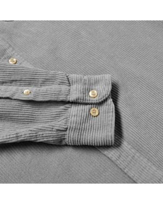 Portuguese Flannel Gray Lobo Light Grey Corduroy Shirt for men
