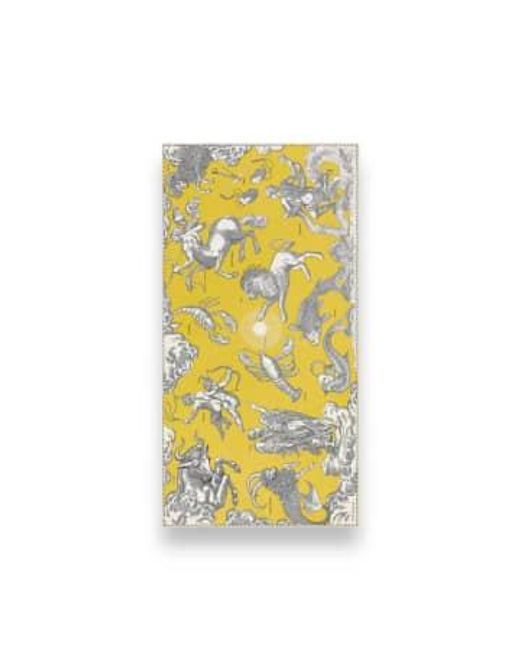 Inoui Edition Yellow Scarf 100 Cotton/silk Astrologie X 190 Cm for men
