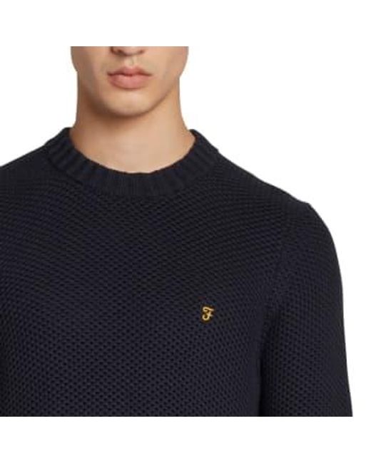 Farah Blue Niseko Honeycomb Sweater for men