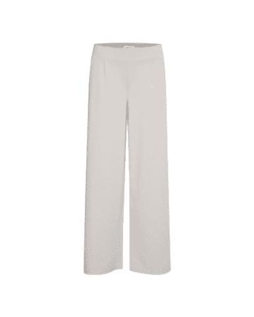 Ichi Gray Kate Long Wide Trousers
