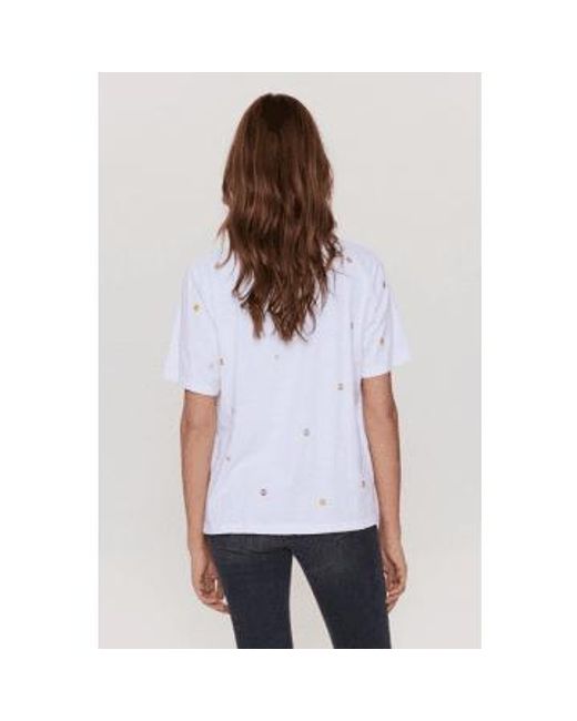 T-shirt blanc brillant pilar Numph en coloris White