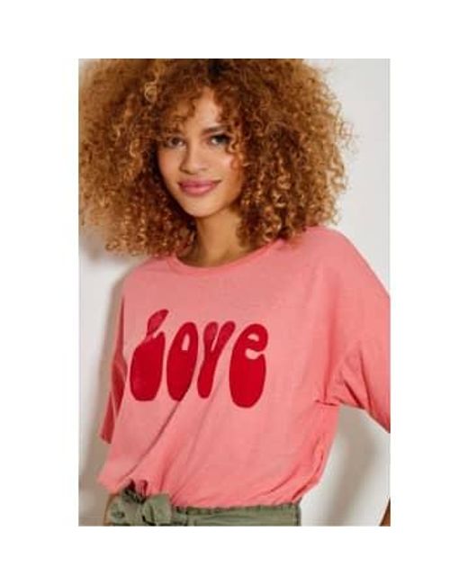 Five Jeans Red Peach And Cherry Love T Shirt Small