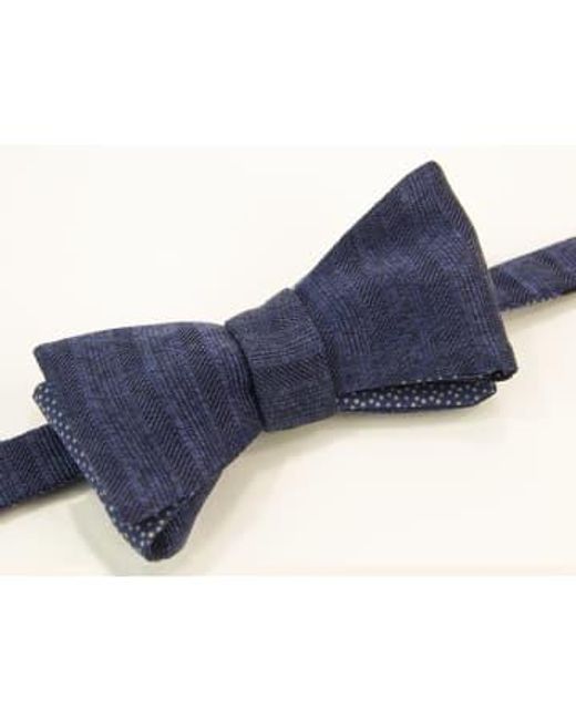 Multi Striped Washed Silk Butterfly Bow Tie di 40 Colori in Blue da Uomo