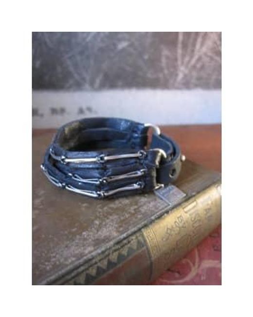 Goti Blue Multi Leather Strap Bracelet Adjustable