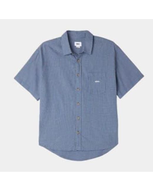 Obey Blue Bigwig Proof Woven Shirt Coronet Multi M for men