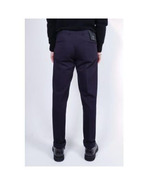 BRIGLIA Blue Cotton Stretch Smart Trouser for men
