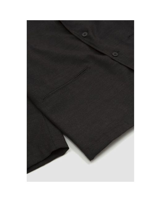 Still By Hand Relaxed Wool Jacket Charcoal in Black for Men | Lyst
