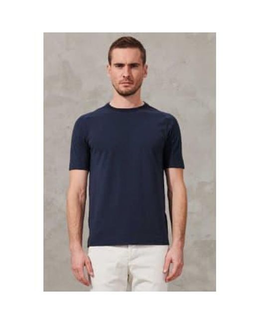 Transit Blue Round Neck Cotton T-shirt Medium / for men