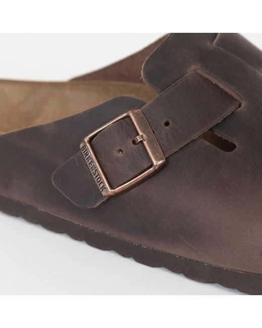 Birkenstock Brown Boston Oiled Leather Clogs for men