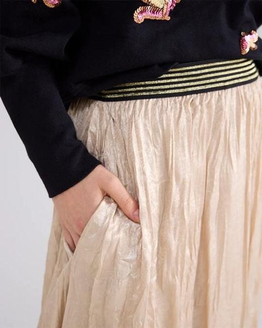 Summum Natural Metallic Crinkled Skirt