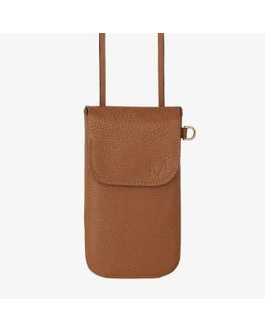 Mplus Design Brown Leather Phone Bag No1 In Leather