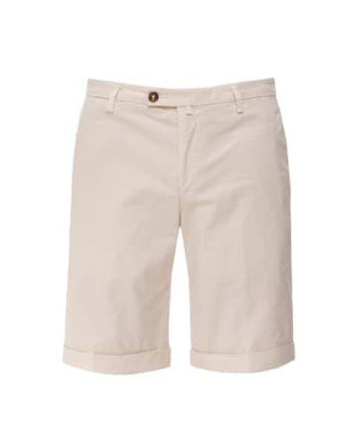 Panna stretch cotton slim fit shorts bg108 324127 013 Briglia 1949 de hombre de color Natural