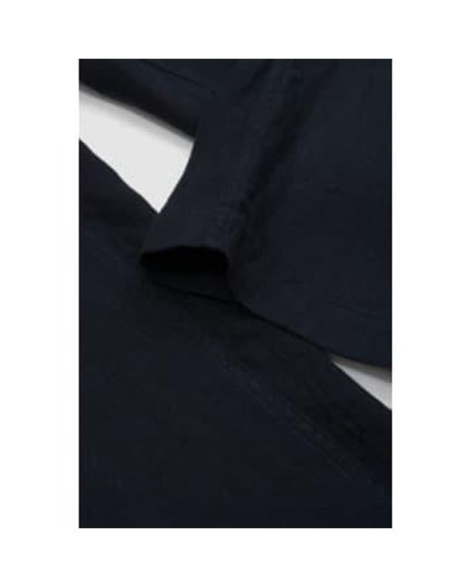 Document Blue Linen Relaxed Pants Navy S for men