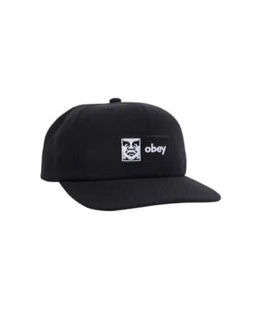 Obey Black Case 6 Panel One Size for men