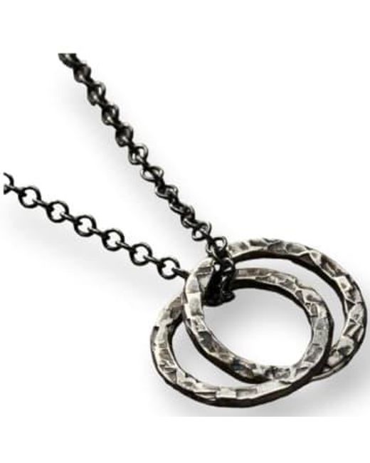 Mens Textured Two Ring Russian Necklace di Posh Totty Designs in Metallic da Uomo