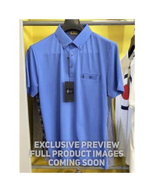 Gabicci Blue Ladro Carolina Button Down Collar Polo Shirt 2xl for men