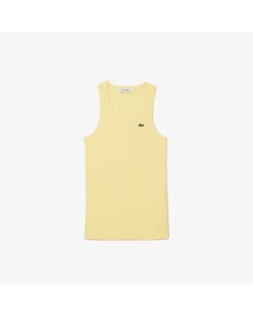 Lacoste Yellow Straps T -shirt Slim Fit In Ecological Cotton L