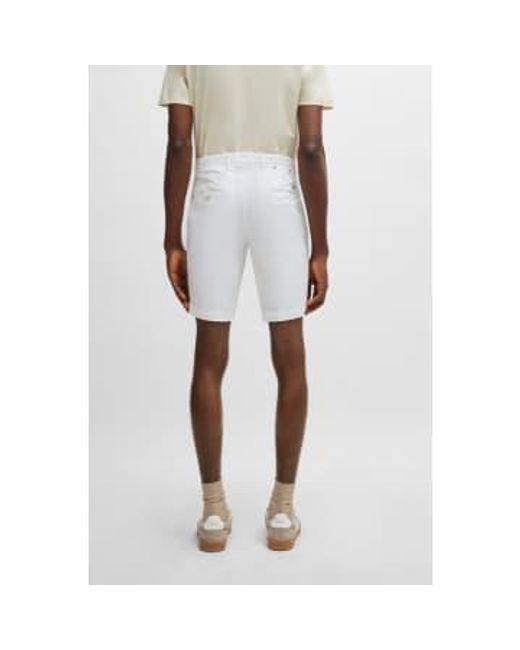 Slice-short slim fit shorts en coton stretch 50512524 100 Boss pour homme en coloris White