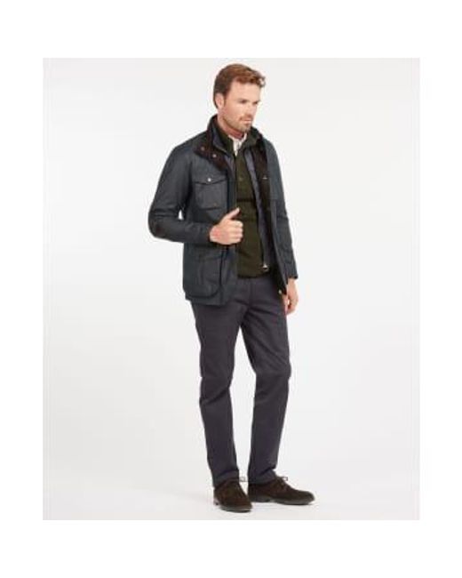 Barbour Blue Ogston Waxed Cotton Jacket Navy M for men