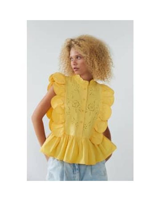 Stella Nova Yellow Embroidery Anglaise Top 34