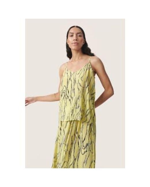Zaya Strap Top In Endive Traces di Soaked In Luxury in Yellow