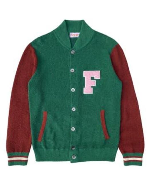 Fresh Green Varsity Premium Cotton Jacket for men