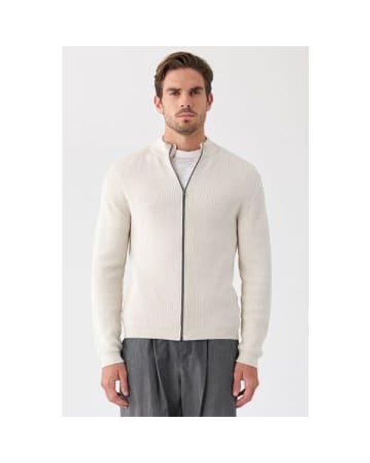 Transit Gray Ribbed Cotton Zip-up Jacket Ice Small / for men
