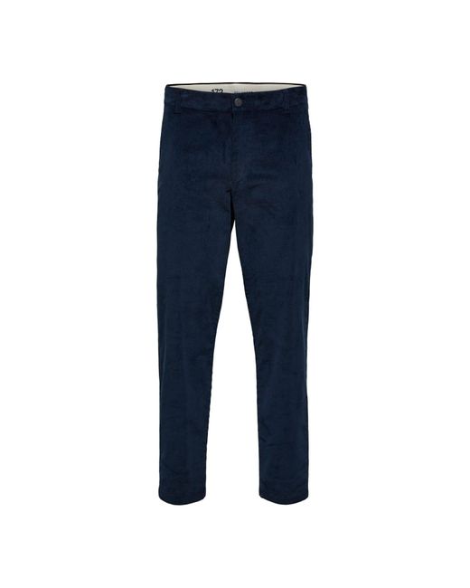 SELECTED Slim Navy Blue Velvet Pants for Men | Lyst