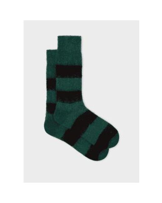Paul Smith Green And Black Mohair-blend Socks Onesize for men