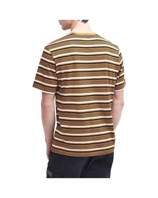 Barbour Brown Bristol Stripe T-shirt Desert Small for men