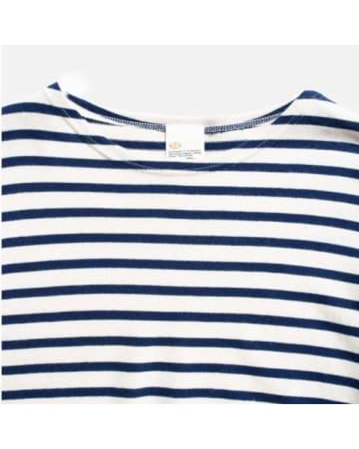 Nudie Jeans Black Charles Stripe Long Sleeve T Shirt Off /blue S for men