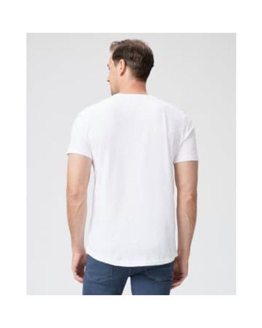 Camiseta algodón la tripulación kenneth en blanco fresco m868f96-7278 PAIGE de hombre de color White