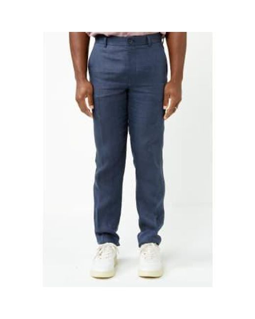 SELECTED Blue Will Linen Trousers for men