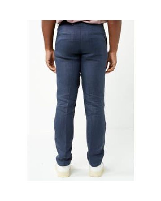 SELECTED Blue Navy Will Linen Trousers / 30 Uk for men