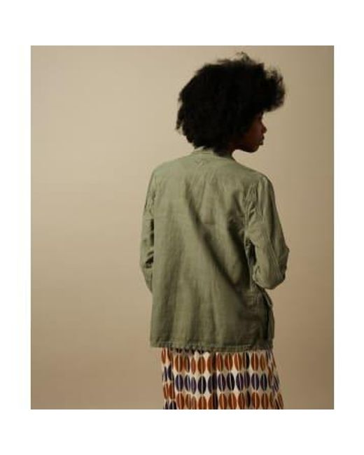Hartford Green Vea Cotton/ Linen Jacket Khaki 2