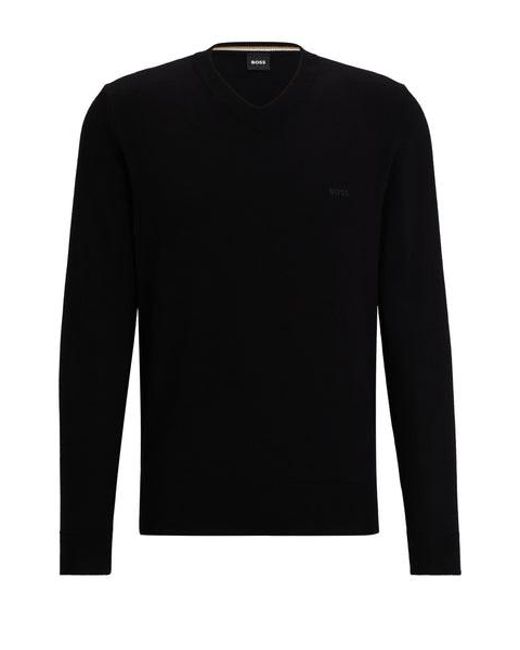 Boss Black Pacello V-Neck Cotton Sweater 50506042 001 for men