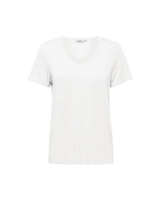 Adeliasz V Neck T Shirt di Saint Tropez in White