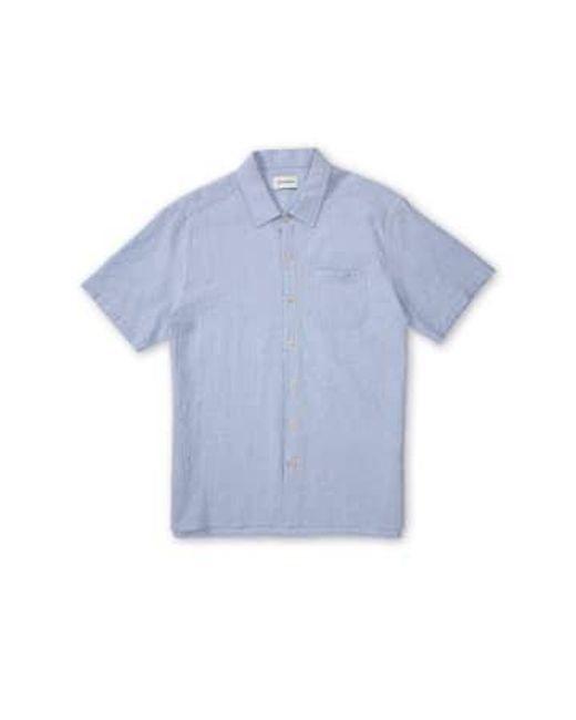 Oliver Spencer Blue Hughes Riviera Short Sleeve Shirt M for men
