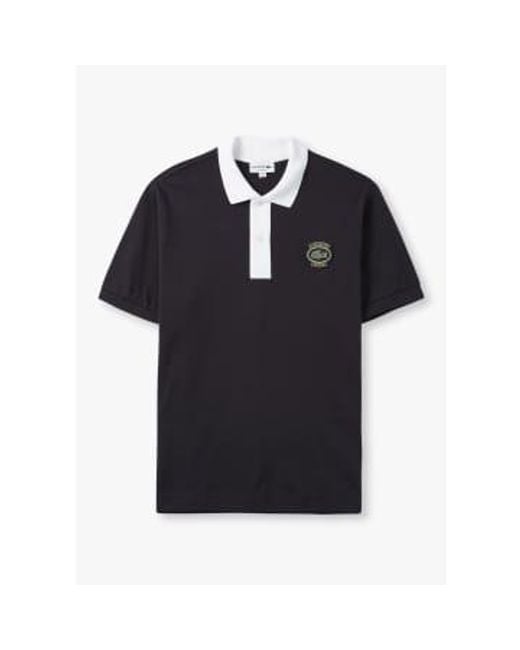 Lacoste Black S French Heritage Badge Polo Shirt for men