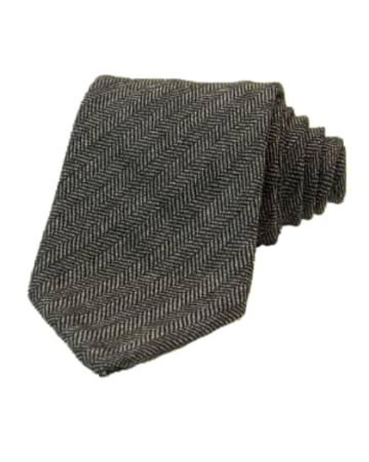40 Colori Gray Herringbone Tie Charcoal Grey for men