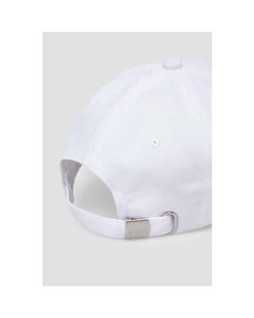 Boss White Cap-bold Cotton Twill Cap With Printed Logo 50505834 100 One Size for men