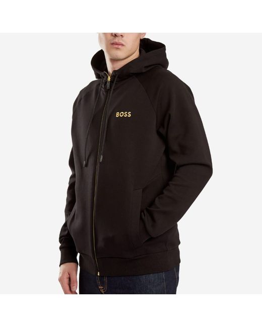 Hugo boss navy zip hoodie deals