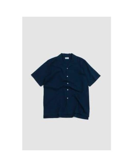 Universal Works Blue Camp Ii Shirt Onda Cotton for men