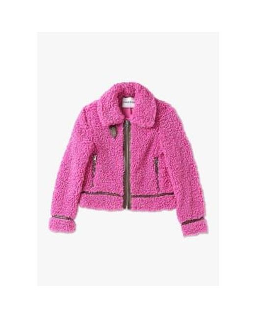 Womens audrey curly jacket en /ebony brown Stand Studio de color Pink