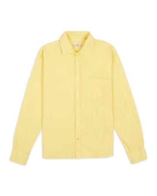 Burrows and Hare Yellow Linen Shirt for men