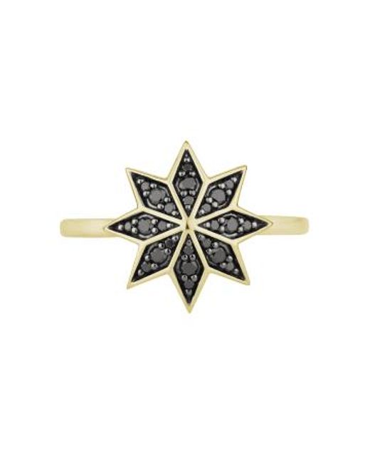 Zoe & Morgan Natural Lakshmi-ring mit schwarzem diamant