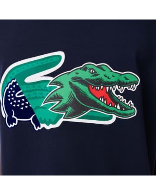 Fêtes d'ajustement détendue surdimensionné crocodile imprimez la marine Lacoste pour homme en coloris Blue