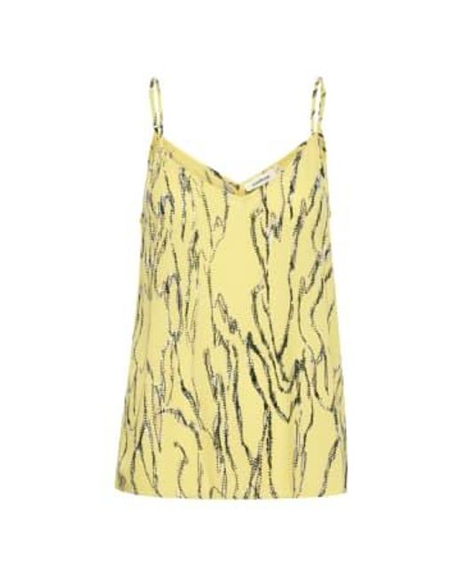 Soaked In Luxury Yellow Endive Traces Zaya Strap Top Xs